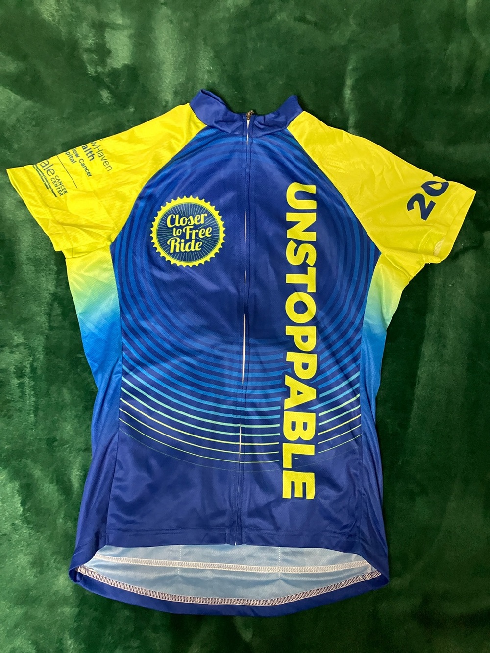 Primal Brand Women’s Closer to Free / Unstoppable Blue & Yellow Cycling Jersey